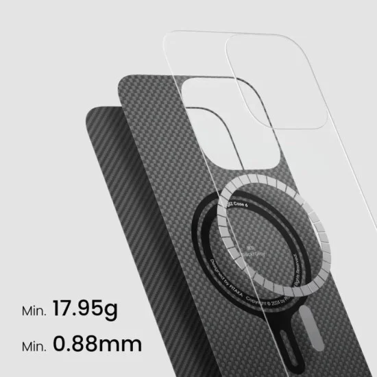 Cover Iphone 16 Pro Woven Slim Pitaka - Black/Grey